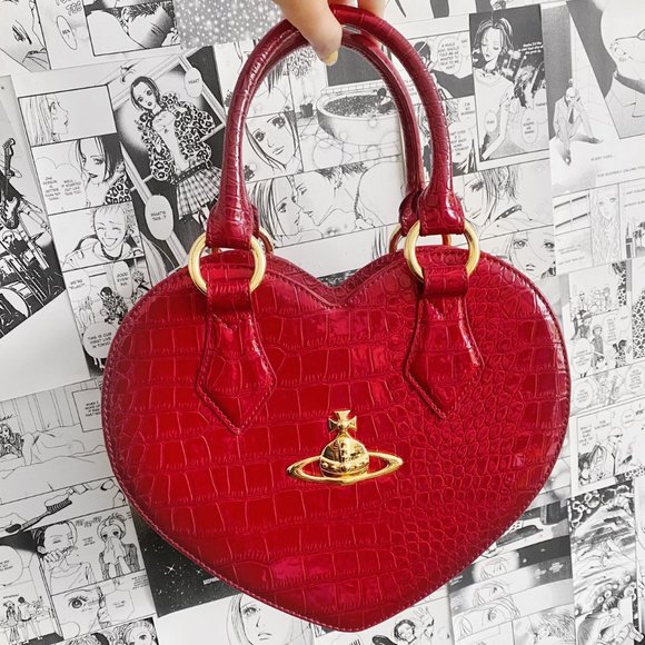 Vivienne Westwood Handbags - VIVIENNE WESTWOOD CHANCERY RED HEART BAG